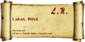 Lakat Máté névjegykártya